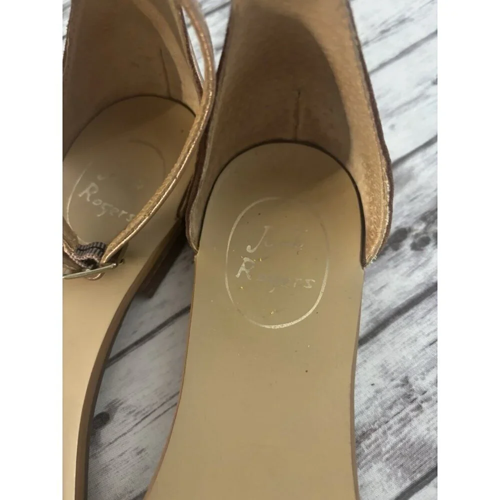 Jack Rogers Daphne Medallion Flat‎ Sandal (Women) 8.5 Rose Gold